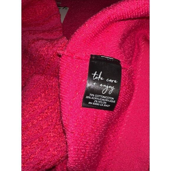 Nic + Zoe Textured Femme Knit Jacket Blazer Bright Rose Women's Size XL NWT $198 - Picture 7 of 7